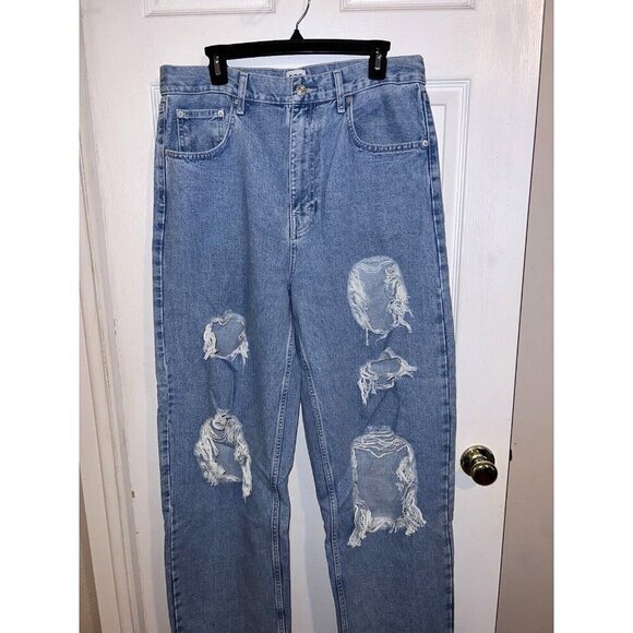 BDG Urban Outfitters Baggy Boyfriend Medium Wash Denim Distressed Size 32 - Picture 2 of 11